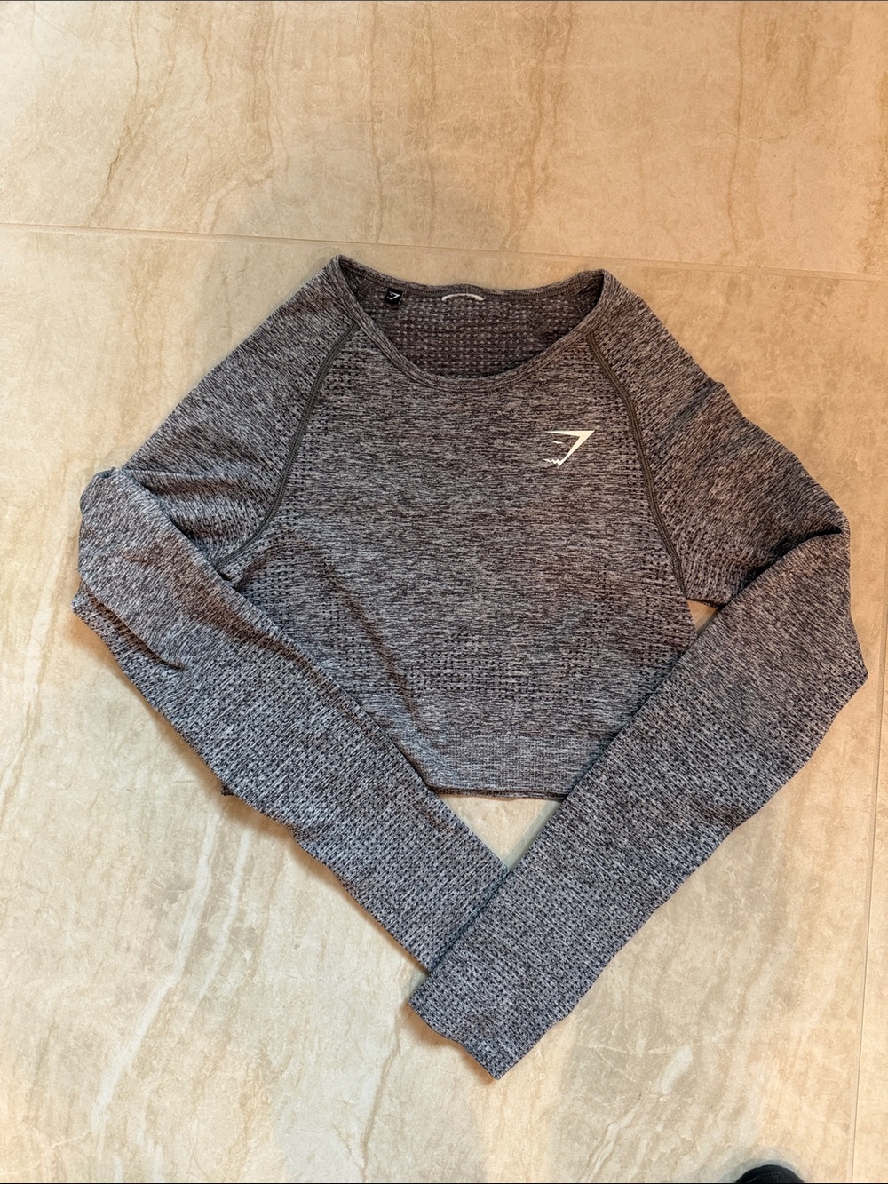 Gymshark Gray Seamless Long Sleeve Crop Top